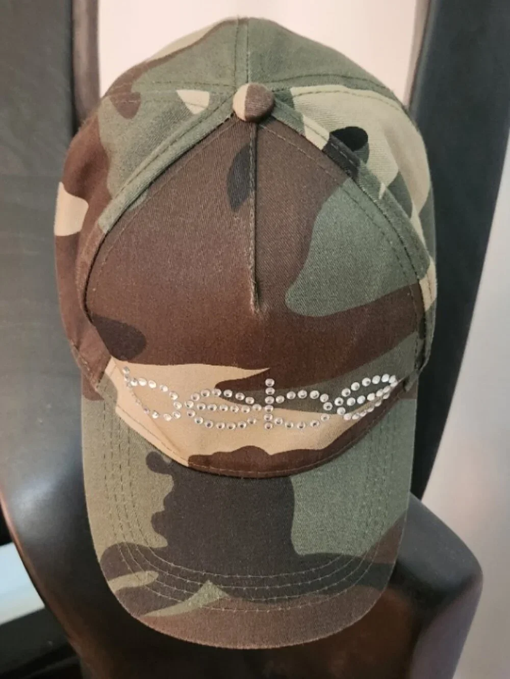 💥HOT ITEM💥Y2K Bebe Camo Logo Hat Embellished With Swarovski Crystals